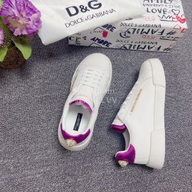 Dolce Gabbana New Silk Leather Casual Shoes For Men And Women Purple