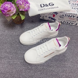 Dolce Gabbana New Silk Leather Casual Shoes For Men And Women Purple