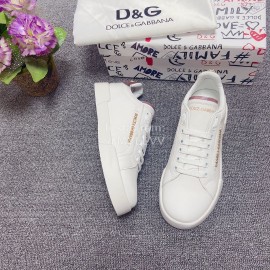 Dolce Gabbana New Silk Leather Casual Shoes For Men And Women Pink