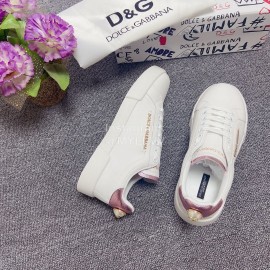 Dolce Gabbana New Silk Leather Casual Shoes For Men And Women Pink