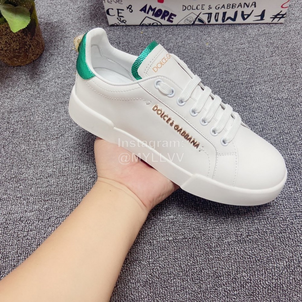 Dolce Gabbana New Silk Leather Casual Shoes For Men And Women Green