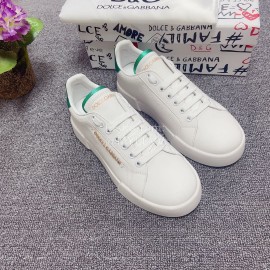 Dolce Gabbana New Silk Leather Casual Shoes For Men And Women Green