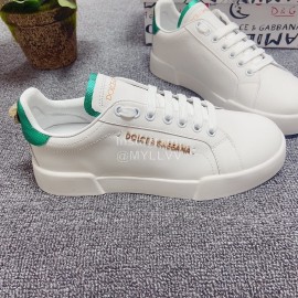 Dolce Gabbana New Silk Leather Casual Shoes For Men And Women Green