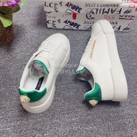 Dolce Gabbana New Silk Leather Casual Shoes For Men And Women Green