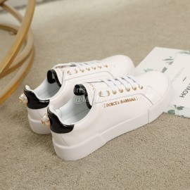 Dolce Gabbana New Silk Leather Casual Shoes For Men And Women Black