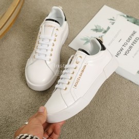 Dolce Gabbana New Silk Leather Casual Shoes For Men And Women Black