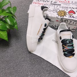 Dolce Gabbana Silk Leather Casual Shoes For Men And Women Black