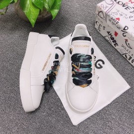 Dolce Gabbana Silk Leather Casual Shoes For Men And Women Black