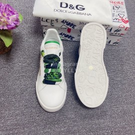 Dolce Gabbana Silk Leather Casual Shoes For Men And Women Green