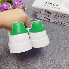 Dolce Gabbana Silk Leather Casual Shoes For Men And Women Green