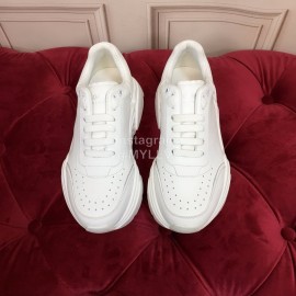 Dolce Gabbana Fashion Silk Leather Thick Soles Sneakers For Women White