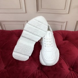 Dolce Gabbana Fashion Silk Leather Thick Soles Sneakers For Women White