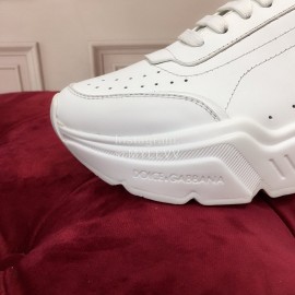Dolce Gabbana Fashion Silk Leather Thick Soles Sneakers For Women White