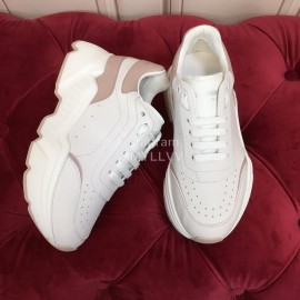 Dolce Gabbana Fashion Silk Leather Thick Soles Sneakers For Women Pink