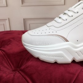 Dolce Gabbana Fashion Silk Leather Thick Soles Sneakers For Women Pink