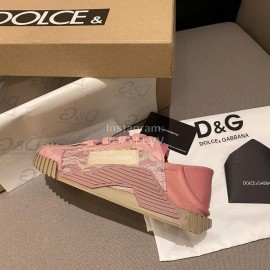 Dolce Gabbana Fashion Casual Sneakers For Women Pink