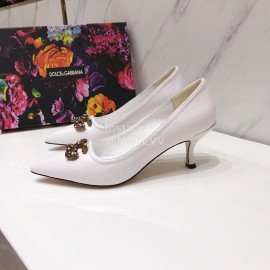 Dolce Gabbana Autumn New Calf High Heels For Women White