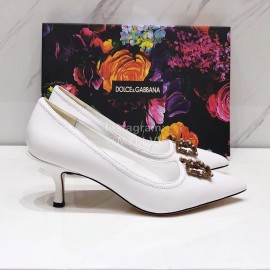 Dolce Gabbana Autumn New Calf High Heels For Women White
