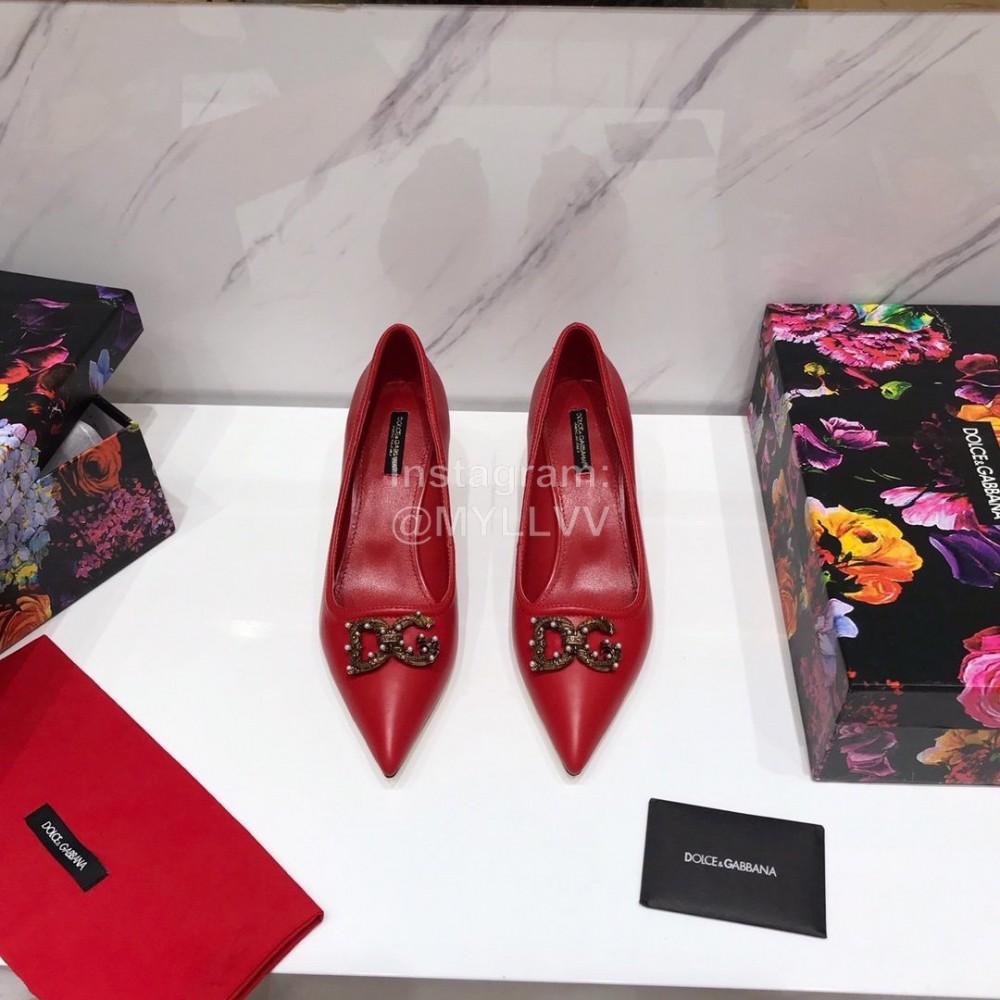 Dolce Gabbana Autumn New Calf High Heels For Women Red