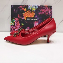Dolce Gabbana Autumn New Calf High Heels For Women Red
