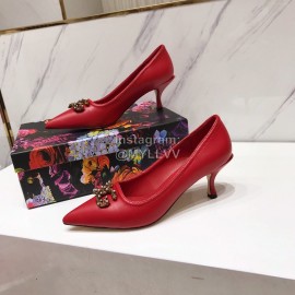 Dolce Gabbana Autumn New Calf High Heels For Women Red