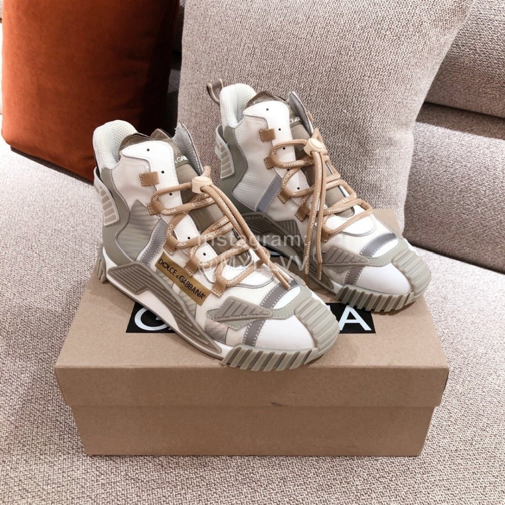 Dolce Gabbana Autumn Winter New High Top Casual Sneakers For Men And Women Gray