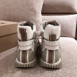 Dolce Gabbana Autumn Winter New High Top Casual Sneakers For Men And Women Gray