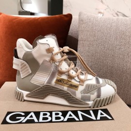 Dolce Gabbana Autumn Winter New High Top Casual Sneakers For Men And Women Gray