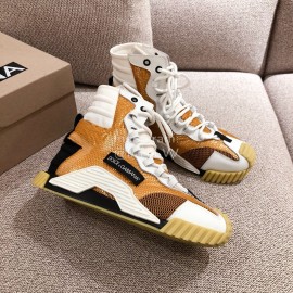 Dolce Gabbana Autumn Winter New High Top Casual Sneakers For Men And Women Orange