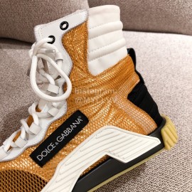 Dolce Gabbana Autumn Winter New High Top Casual Sneakers For Men And Women Orange
