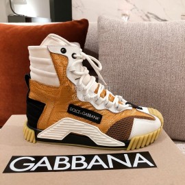 Dolce Gabbana Autumn Winter New High Top Casual Sneakers For Men And Women Orange