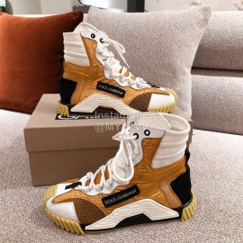 Dolce Gabbana Autumn Winter New High Top Casual Sneakers For Men And Women Orange