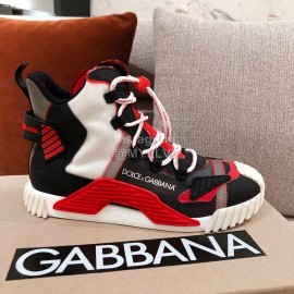 Dolce Gabbana Autumn Winter New High Top Casual Sneakers For Men And Women Red