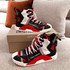 Dolce Gabbana Autumn Winter New High Top Casual Sneakers For Men And Women Red