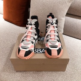 Dolce Gabbana Autumn Winter New High Top Casual Sneakers For Men And Women Pink