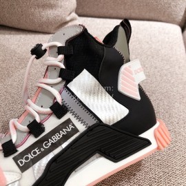 Dolce Gabbana Autumn Winter New High Top Casual Sneakers For Men And Women Pink