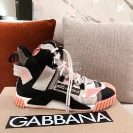 Dolce Gabbana Autumn Winter New High Top Casual Sneakers For Men And Women Pink