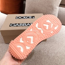 Dolce Gabbana Autumn Winter New High Top Casual Sneakers For Men And Women Pink
