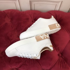 Dolce Gabbana New Silk Leather Casual Shoes For Men And Women Gold