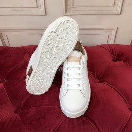 Dolce Gabbana New Silk Leather Casual Shoes For Men And Women Gold