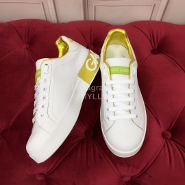 Dolce Gabbana New Silk Leather Casual Shoes For Men And Women Yellow