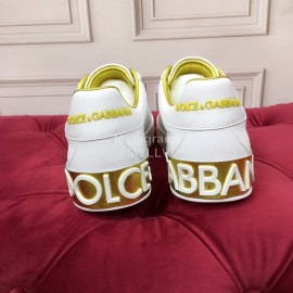 Dolce Gabbana New Silk Leather Casual Shoes For Men And Women Yellow