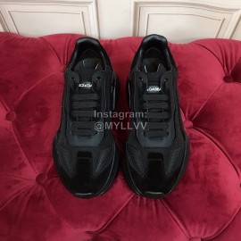 Dolce Gabbana New Calf Leather Thick Soles Sneakers For Men And Women Black