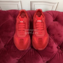 Dolce Gabbana New Calf Leather Thick Soles Sneakers For Men And Women Red
