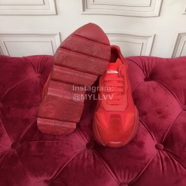 Dolce Gabbana New Calf Leather Thick Soles Sneakers For Men And Women Red