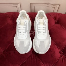 Dolce Gabbana New Calf Leather Thick Soles Sneakers For Men And Women White