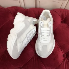 Dolce Gabbana New Calf Leather Thick Soles Sneakers For Men And Women White