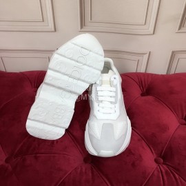 Dolce Gabbana New Calf Leather Thick Soles Sneakers For Men And Women White