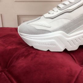 Dolce Gabbana New Calf Leather Thick Soles Sneakers For Men And Women White