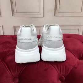 Dolce Gabbana New Calf Leather Thick Soles Sneakers For Men And Women White